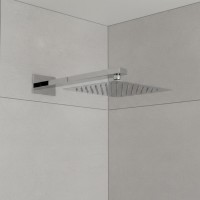 D113000000120C Flow Верхня душова лійка 250x250 мм з кронштейном, хром (1 сорт) DEVIT фото 1