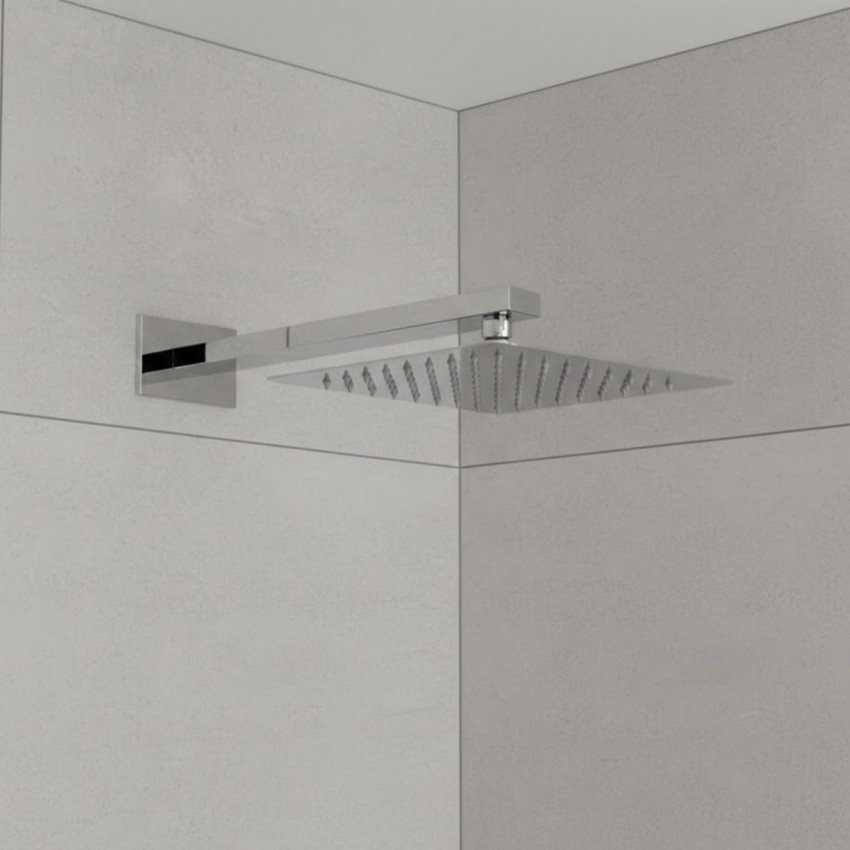 D113000000120C Flow Верхня душова лійка 250x250 мм з кронштейном, хром (1 сорт) DEVIT фото 1