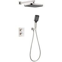 D117125011221BN Flow Душова система прихованого монтажу для душу, на 2 споживачі, з термостатом, brushed nicke (1 сорт) DEVIT фото 1