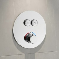 D114124010011C Flow Змішувач на 2 споживачі з термостатом, для ванни/душу, прихованого монтажу, хром (1 сорт) DEVIT фото 1