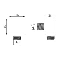 D113100000040C Flow Підключення для душового шлангу, хром (1 сорт) DEVIT фото 1