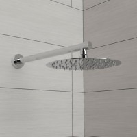 D113000000110C Flow Верхня душова лійка d=250 мм з кронштейном, хром (1 сорт) DEVIT фото 2