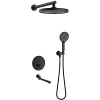 D117134011211MB Flow Душова система прихованого монтажу для ванни/душу, на 3 споживачі, з термостатом, з виливом, чорний матовий (1 сорт) DEVIT фото 1