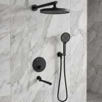 D117134011211MB Flow Душова система прихованого монтажу для ванни/душу, на 3 споживачі, з термостатом, з виливом, чорний матовий (1 сорт) DEVIT