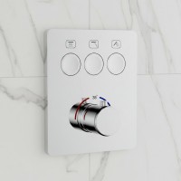 D114134010021C Flow Змішувач на 3 споживачі з термостатом, для ванни/душу, прихованого монтажу, хром (1 сорт) DEVIT фото 1