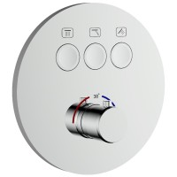 D114134010011C Flow Змішувач на 3 споживачі з термостатом, для ванни/душу, прихованого монтажу, хром (1 сорт) DEVIT фото 1