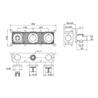 D114125300011C Flow Змішувач на 2 споживачі без термостату, для ванни/душу, прихованого монтажу, хром (1 сорт) DEVIT