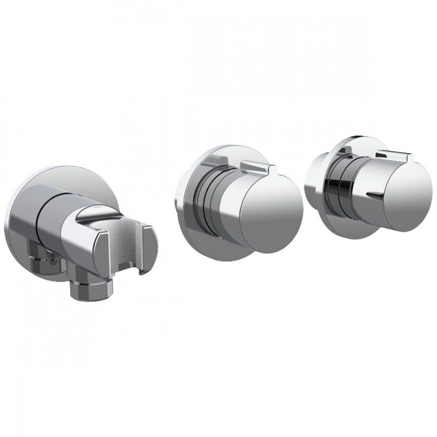 D114125300011C Flow Змішувач на 2 споживачі без термостату, для ванни/душу, прихованого монтажу, хром (1 сорт) DEVIT фото 2