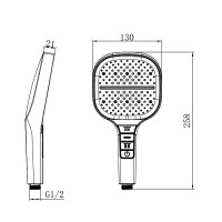D113030000220MB Flow Ручна лійка, 3 режими струменю, чорний матовий (1 сорт) DEVIT фото 1