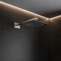 D113000000120BN Flow Верхня душова лійка 250x250 мм з кронштейном, brushed nickel (1 сорт) DEVIT фото 1