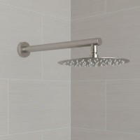 D113000000110BN Flow Верхня душова лійка d=250 мм з кронштейном, brushed nickel (1 сорт) DEVIT фото 1