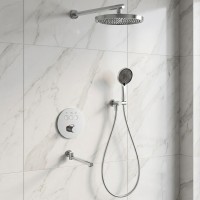 D117134011211C Flow Душова система прихованого монтажу для ванни/душу, на 3 споживачі, з термостатом, з виливом, хром (1 сорт) DEVIT