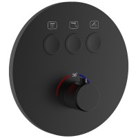 D114134010011BM Flow Змішувач на 3 споживачі з термостатом, для ванни/душу, прихованого монтажу, чорний матовий (1 сорт) DEVIT фото 2
