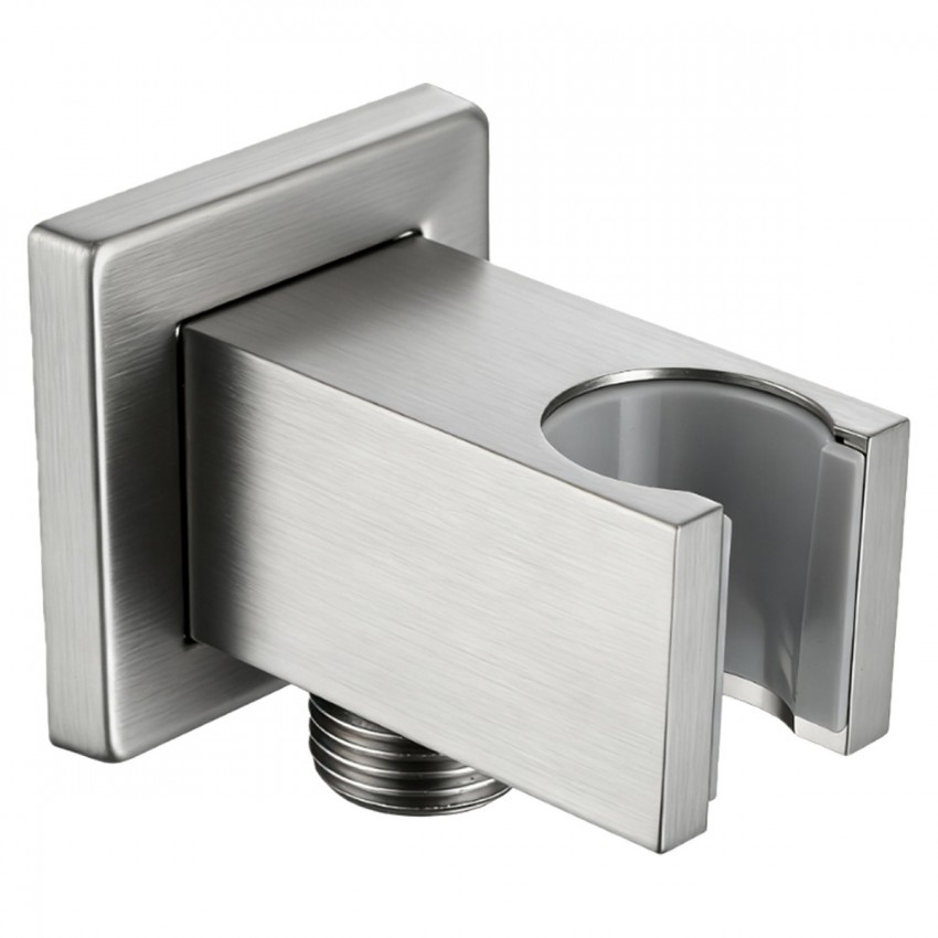 D113100000020BN Flow Підключення для душового шлангу з тримачем ручного душу, brushed nickel (1 сорт) DEVIT