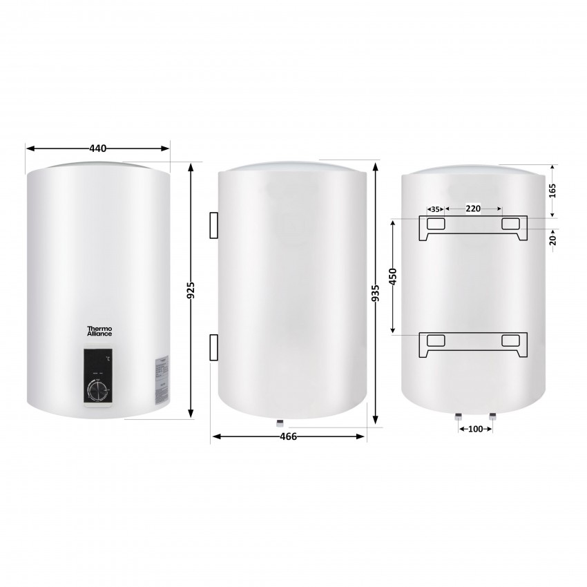 Водонагрівач електричний 100 л вертикальний, сухий ТЕН 2,0 кВт D100V20J3DK Thermo Alliance Thermo Alliance фото 1