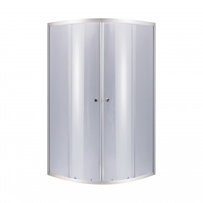 Душова кабіна Latwa SC90x90.SAT.LOW.GR полукругла, для низького піддону, висота 185 см, скло тоноване 4 мм, без піддону Lidz LIDZ