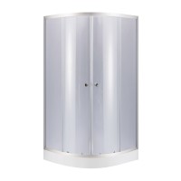 Набір: Душова кабіна Latwa SC90x90.SAT.LOW.GR, напівкругла, скло тоноване 4 мм + Душовий піддон Kupala ST90x90x16 Lidz LIDZ