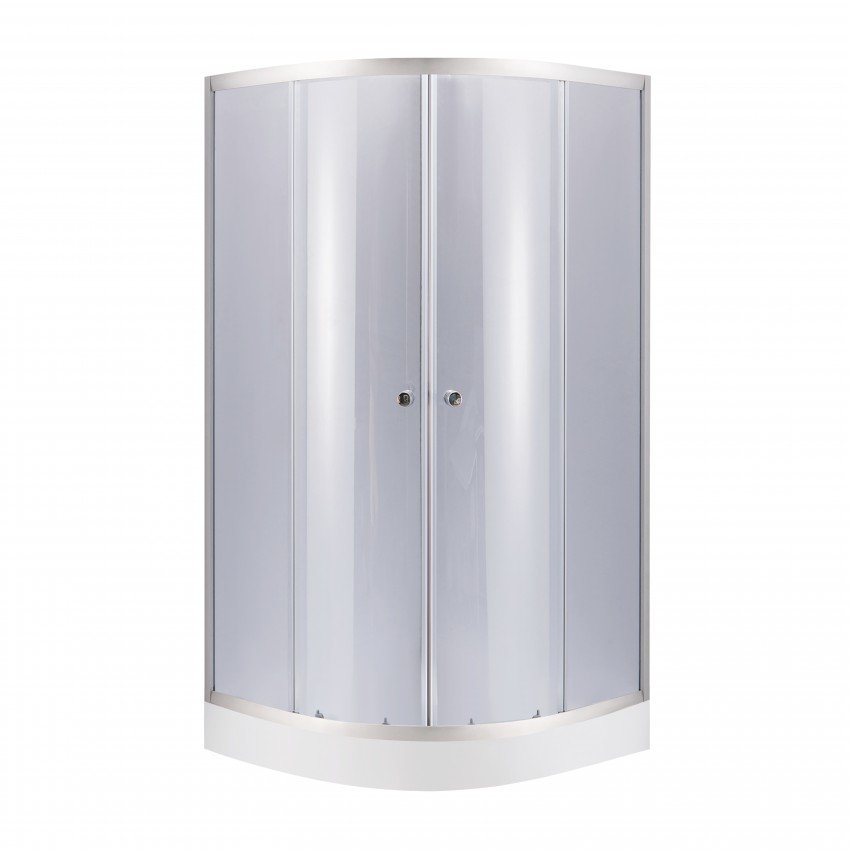 Набір: Душова кабіна Latwa SC90x90.SAT.LOW.GR, напівкругла, скло тоноване 4 мм + Душовий піддон Kupala ST90x90x16 Lidz LIDZ