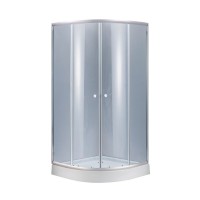 Набір: Душова кабіна Latwa SC90x90.SAT.LOW.GR, напівкругла, скло тоноване 4 мм + Душовий піддон Kapielka ST90x90x14 Lidz LIDZ