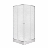 Набір: Душова кабіна Wawel SC80x80.SAT.LOW.FR, квадратна, скло Frost 4 мм + Душовий піддон Kapielka ST80x80x14 Lidz LIDZ
