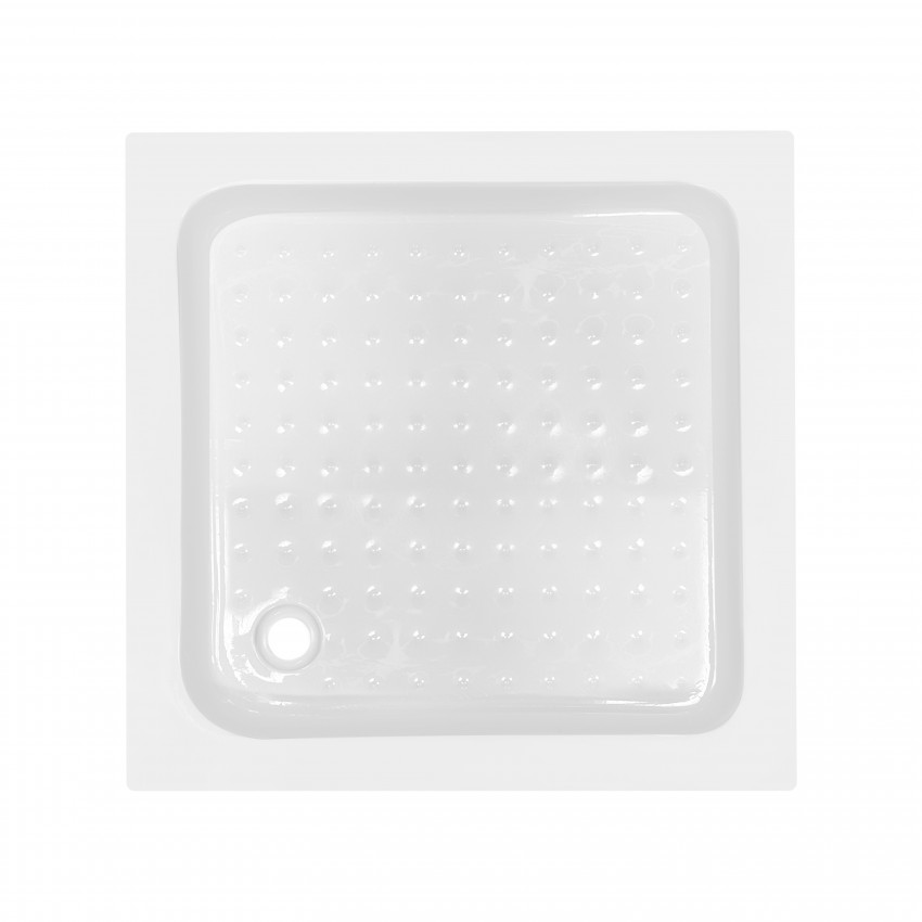 Душовий піддон Kapielka ST80x80х14 низький, квадратний, діаметр зливу 52 мм Lidz LIDZ