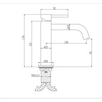550534BG Flow Змішувач для раковини, brushed gold (1 сорт) DEVIT фото 1