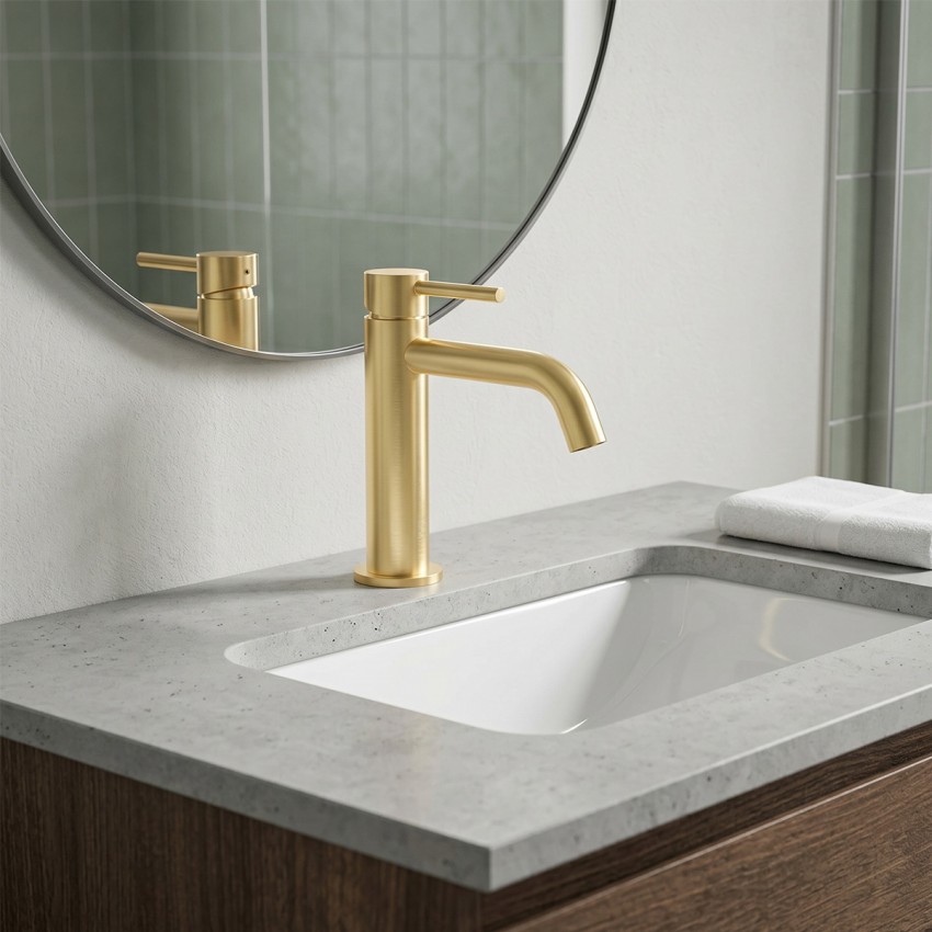 550534BG Flow Змішувач для раковини, brushed gold (1 сорт) DEVIT фото 1