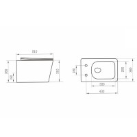 DBS71051111W Balance Square Підвісний безобідковий унітаз з кришкою soft-close, Vortex Flush, білий глянець (1 сорт) DEVIT фото 2
