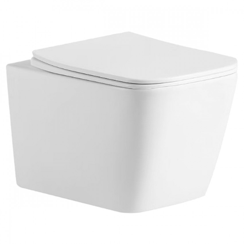 DBS71051111W Balance Square Підвісний безобідковий унітаз з кришкою soft-close, Vortex Flush, білий глянець (1 сорт) DEVIT фото 1