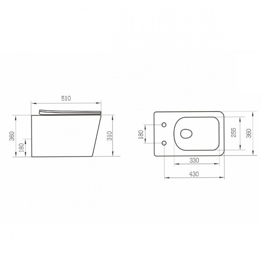 DBS71051111W Balance Square Підвісний безобідковий унітаз з кришкою soft-close, Vortex Flush, білий глянець (1 сорт) DEVIT фото 2
