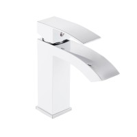 Змішувач для раковини низький Swan Cascada, Chrome/White (k35) QTSWA270CRW45568 Qtap QTAP