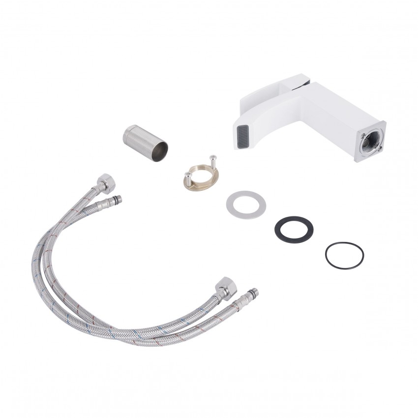 Змішувач для раковини низький Swan Cascada, Chrome/White (k35) QTSWA270CRW45568 Qtap QTAP фото 3