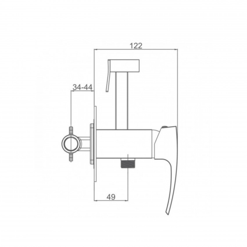 Набір для гігієнічного душу Swan Cascada, Chrome (k35) прямокутний QTSWA262CRM45567 Qtap QTAP фото 1
