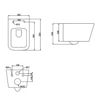 DLI30401111W Linea Підвісний безобідковий унітаз з кришкою soft-close та Vortex Flush, білий (1 сорт) DEVIT фото 2