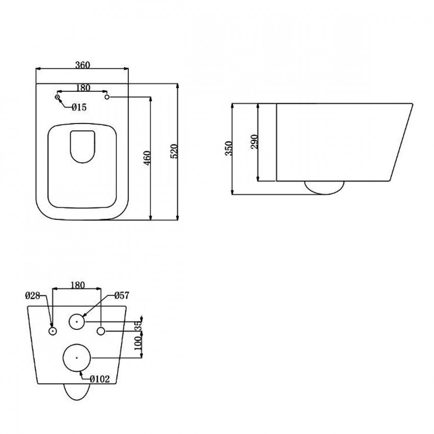 DLI30401111W Linea Підвісний безобідковий унітаз з кришкою soft-close та Vortex Flush, білий (1 сорт) DEVIT фото 2