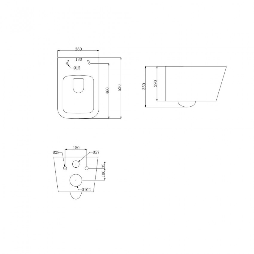 DLI30401111W Linea Підвісний безобідковий унітаз з кришкою soft-close та Vortex Flush, білий (1 сорт) DEVIT фото 1