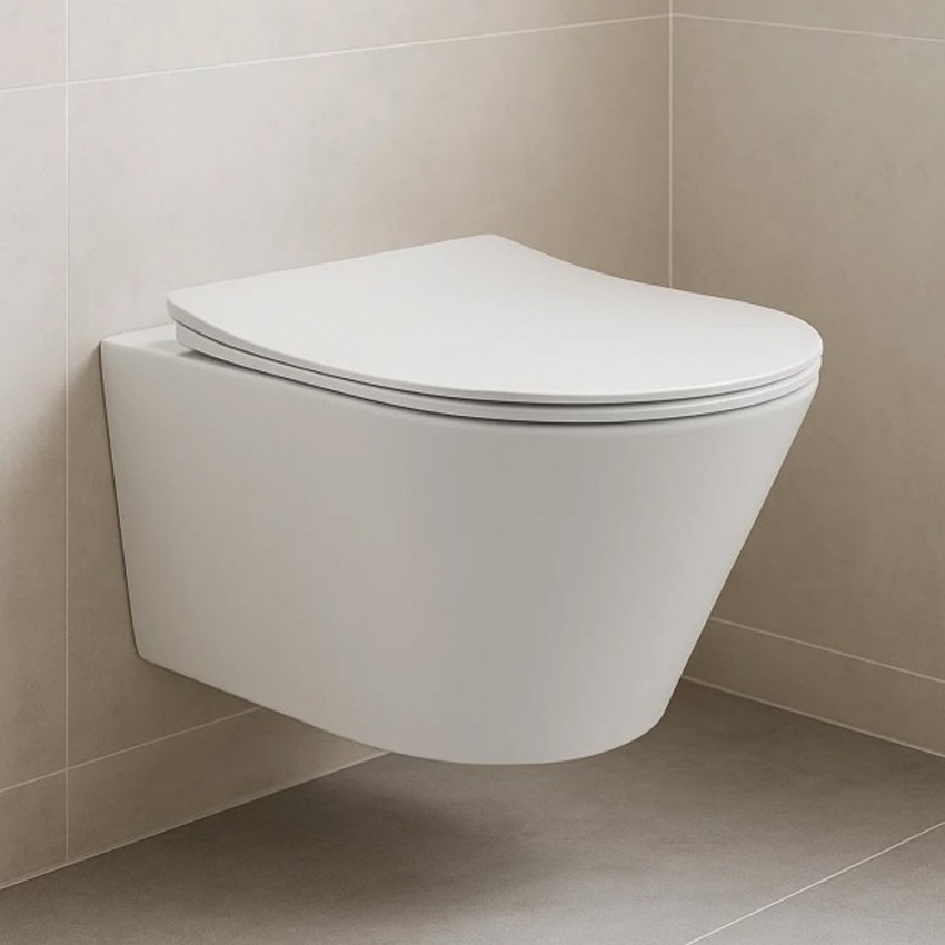 3801082 HARMONY Кришка soft-close до унітазу підвісного, білий глянець (1 сорт) DEVIT