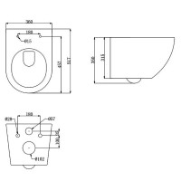 DUN30201111W Universal Підвісний безобідковий унітаз з кришкою soft-close та Vortex Flush, білий (1 сорт) DEVIT фото 2
