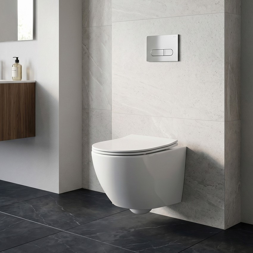 DUN30201111W Universal Підвісний безобідковий унітаз з кришкою soft-close та Vortex Flush, білий (1 сорт) DEVIT фото 1