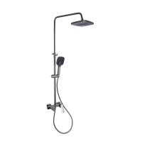 Душова система універсальна Gemini, Gunmetal Black PVD (k35) на три споживачі (з виливом) QTGEM111GMB45688 Qtap QTAP