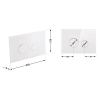 Клавіша змиву Nest 175х245х4 мм, Glass White, кругла QT0111V1164GW Qtap QTAP фото 1