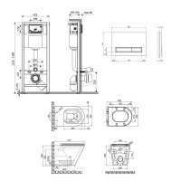 Готове рішення Qtap для ванної кімнати: підвісний унітаз Scorpio Ultra Quiet 520x365x365 + комплект інсталяції Nest 4 в 1 (лінійна клавіша Chrome) QTAP фото 1