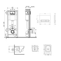 Готове рішення Qtap для ванної кімнати: підвісний унітаз Crow Ultra Quiet 490x360x290 + комплект інсталяції Nest 4 в 1 (лінійна клавіша Chrome) QTAP фото 1