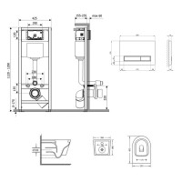 Готове рішення Qtap для ванної кімнати: підвісний унітаз Swan Ultra Quiet 485x360x320 + комплект інсталяції Nest 4 в 1 (лінійна клавіша Chrome) QTAP фото 1