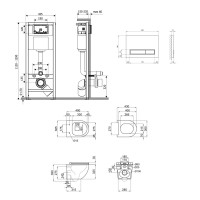 Готове рішення Qtap для ванної кімнати: підвісний унітаз Robin Ultra Quiet 490x365x325 + комплект інсталяції Nest 4 в 1 (лінійна клавіша White) QTAP фото 1
