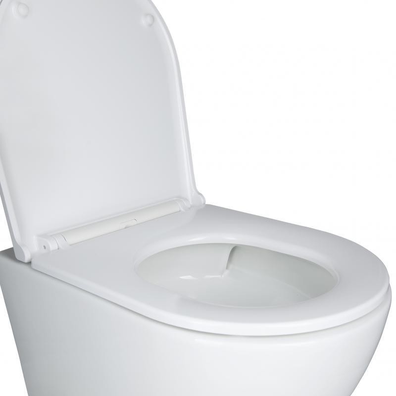 Готове рішення Qtap для ванної кімнати: підвісний унітаз Robin Ultra Quiet 490x365x325 + комплект інсталяції Nest 4 в 1 (лінійна клавіша Chrome) QTAP фото 2