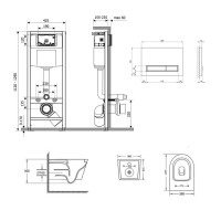 Готове рішення Qtap для ванної кімнати: підвісний унітаз Jay Ultra Quiet 485x360x320 + комплект інсталяції Nest 4 в 1 (лінійна клавіша White) QTAP фото 1