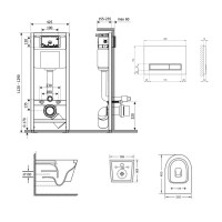 Готове рішення Qtap для ванної кімнати: підвісний унітаз Swan Ultra Quiet 485x360x320 + комплект інсталяції Nest 4 в 1 (лінійна клавіша White) QTAP фото 1