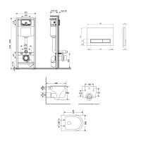 Готове рішення Qtap для ванної кімнати: підвісний унітаз Taurus Ultra Quiet 485×360×350 + комплект інсталяції Nest 4 в 1 (лінійна клавіша Chrome) QTAP фото 1