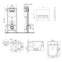 Готове рішення Qtap для ванної кімнати: підвісний унітаз Tern Ultra Quiet 525x345x360 + комплект інсталяції Nest 4 в 1 (лінійна клавіша White) QTAP фото 1